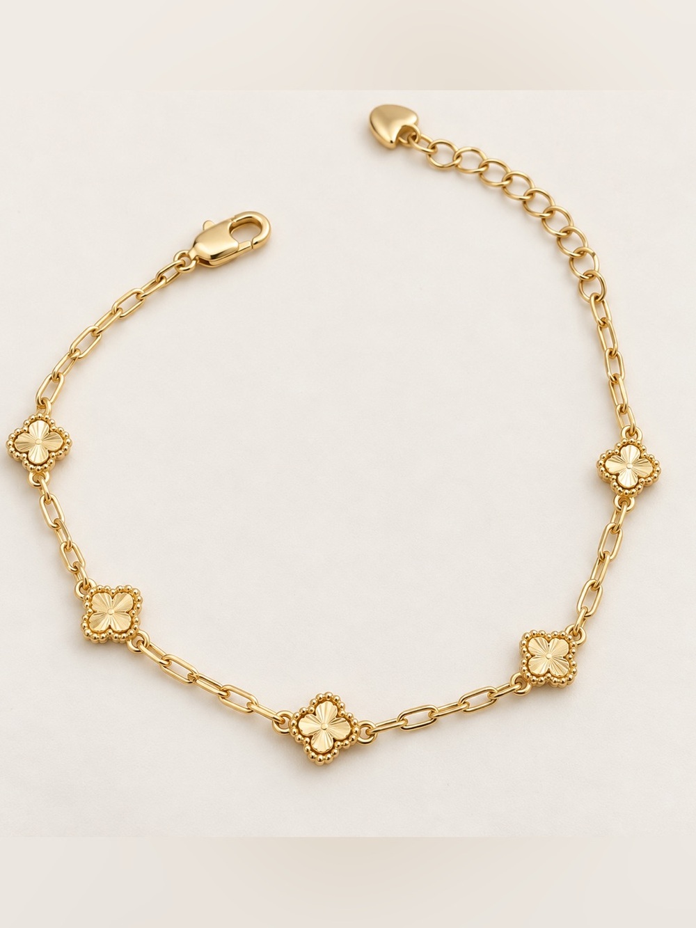 Gold Clover Link Bracelet - Women Jewelry
